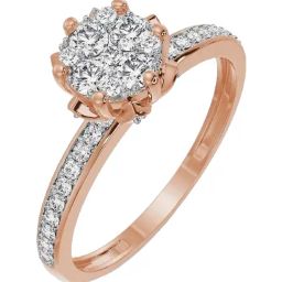 Emori 14k Rose Gold & Diamond Blossom Brilliance Solitaire Ring-image-71