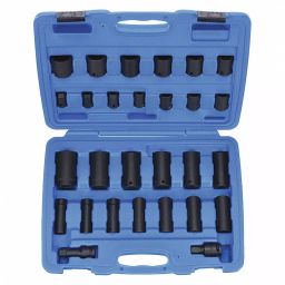 Westward Impact Socket Set Stainless Steel Black Oxide 7/16-1 1/4 in, 4PRG8-4