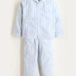 Cherry Crumble By Nitt Hyman Kids Blue Striped Full Sleeves Shirt with Pyjamas-image-29