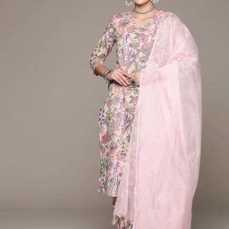 READIPRINT FASHIONS Pink Cotton Printed Kurta Salwar Set With Dupatta-image-98