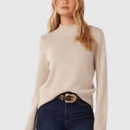 Forever New Beige Solid Full Sleeves Jumper-image-55