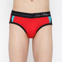 La Intimo Red Comfort Fit Colour Block Briefs-image-98