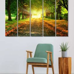 999Store Green Autumn Street Art 5 Frame MDF Paintings-37