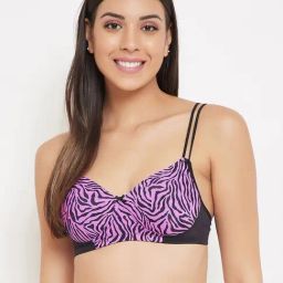 Clovia Purple Non Wired Padded T-Shirt Bra-image-79