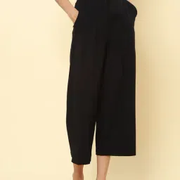 Label Ritu Kumar Black Regular Fit Pants-picture-0