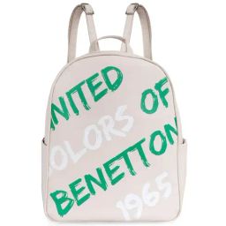 United Colors of Benetton Maren White PU Solid Backpack-44