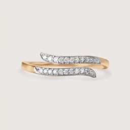 Mia by Tanishq Golden Coiled 14k Gold & Diamond Ring for Women-image-24
