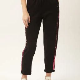 Elle Black Embellished Sweat Pants-picture-41