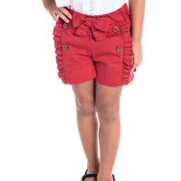 Cherry Crumble By Nitt Hyman Kids Red Cotton Shorts-image-14