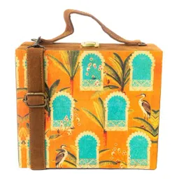 NR by Nidhi Rathi Orange Fabric Clutch-image-97