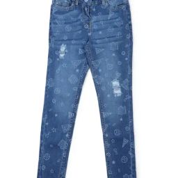Allen Solly Junior Blue Cotton Printed Jeans-picture-24