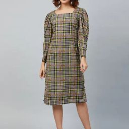 Marie Claire Grey Check Midi Dress-picture-12