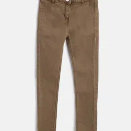 Tales & Stories Girls Brown Slim Fit Jeans-picture-21