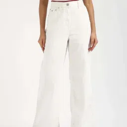 Tommy Hilfiger Ancient White Cotton Loose Fit Trousers-picture-39