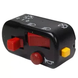 Uno Minda Handle Bar Switch - 12V Black - With Engine Kill - Black Cover, Red Buttons for Bajaj Chetak (SW-0744A)-40