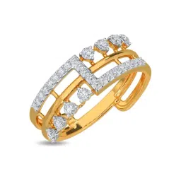Kisna Diamond & Gold Jewellery Tiora 18k (750) Diamond & Gold Ring For Women-picture-26