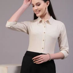 Style Quotient Beige Cotton Regular Fit Shirt-74