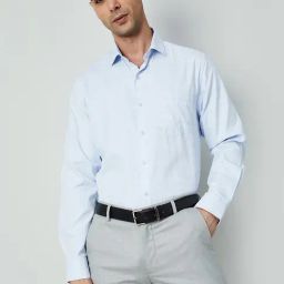 Code By Lifestyle Blue Regular Fit Checks Shirt-image-99