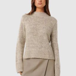 Forever New Grey Self Full Sleeves Jumper-55