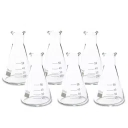 RANDHAWA GLOBAL Borosilicate Glass Graduated Conical Flask 50 ml for Labs, RG-98035 (Pack of 6 Pcs)-picture-35