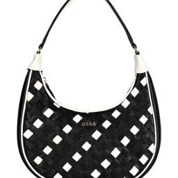 Eske Black Elena Woven Medium Leather Hobo-39