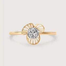 Mia by Tanishq Petal Brilliance 14k Gold & Diamond Ring for Women-image-80