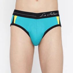La Intimo Teal Blue Comfort Fit Colour Block Briefs-picture-33