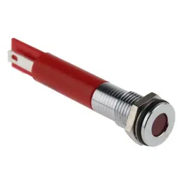RS PRO Red Panel Mount Indicator 220V AC, Mounting Hole Size 8 mm, IP Rating IP67, Model No 8462901-5