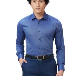 Park Avenue Blue Slim Fit Shirt-image-65