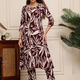 Rajnandini Women's Cotton Botanical Floral Printed Kurta With Pant-38