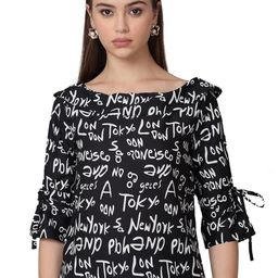 SZN Print Bell Sleeve Top-image-32