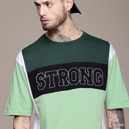 Moda Rapido Colourblocked Drop-Shoulder Sleeves T-shirt-image-93