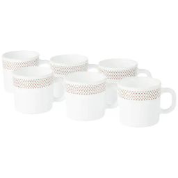 Larah by Borosil White Ceramic Tea & Coffee Mug - Set fo 6 180ml-image-98