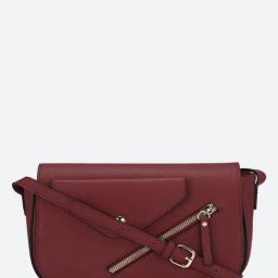 Allen Solly Maroon Solid Medium Sling Handbag-image-41