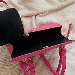 LULU & SKY PU Oversized Structured Handheld Bag with Fringed image 5