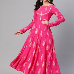 MBE Floral Printed Gotta Patti Floral Anarkali Kurta-picture-48