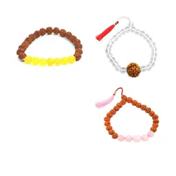 Divine souvenirs Unisex Set Of 3 Artificial Beaded Elasticated Bracelets-96