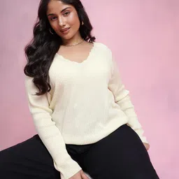 DressBerry Curve Plus Size Acrylic Ribbed Pullover-picture-8