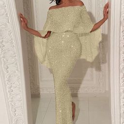 StyleCast Women Off-Shoulder Batwing Sleeve Bodycon Maxi Dress-image-28