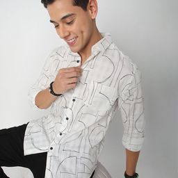 VASTRADO Men Classic Spread Collar Abstract Printed Cotton Slim Fit Casual Shirt-image-72