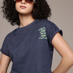 The Roadster Life Co. Typography Printed Extended Sleeves Boxy Crop T-shirt-image-87