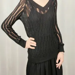 StyleCast Girls Solid Self Design V-Neck Top-image-56