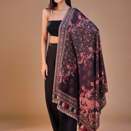 SWI Stylish Women Floral Woven Design Shawl-picture-48