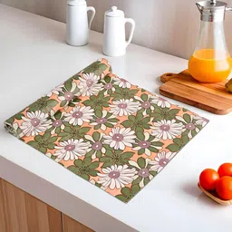 Kuber Industries Orange & White Printed Shelf Liner Organisers-7