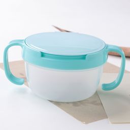 Container With Lid And Dual Handle - Blue-27