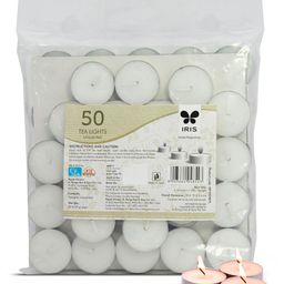 Iris Homefragrances Unscented Tealights 9 gm Each - Pack of 50-27