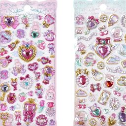 PLUSPOINT 3D Crystal Gemstone Stickers, Metalic Sparkle 2 Pack Aesthetic Stickers, Cute Self Adhesive Stickers to Decorate, Phone case, scrapbooks, Planners, Journal, Craft, Perfume Bottle, Makeup-picture-14