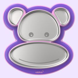 Rabitat Pogo Playte Anti Skid Stainless Steel Divided Plate - Purple-image-66
