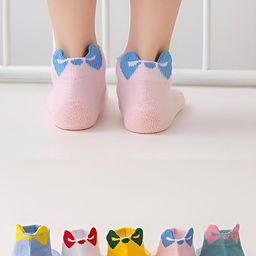 MOMISY Pack Of 5 Animal Eye Applique Detailed & Designed Socks - Multi Colour-image-69