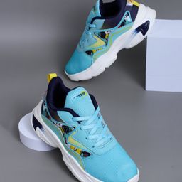 ABROS Colour Blocked Space Theme Designed Lace Up Shoes - Mint Green & Navy Blue-image-67